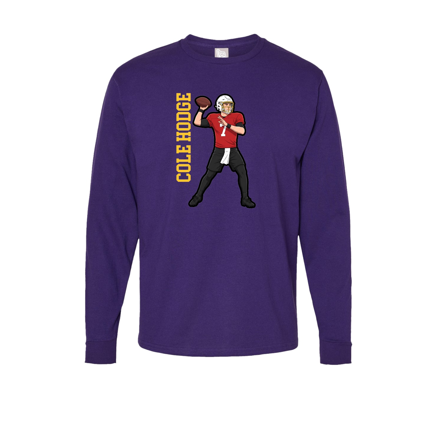 Long Sleeve Tee — Name Vertical in Purple