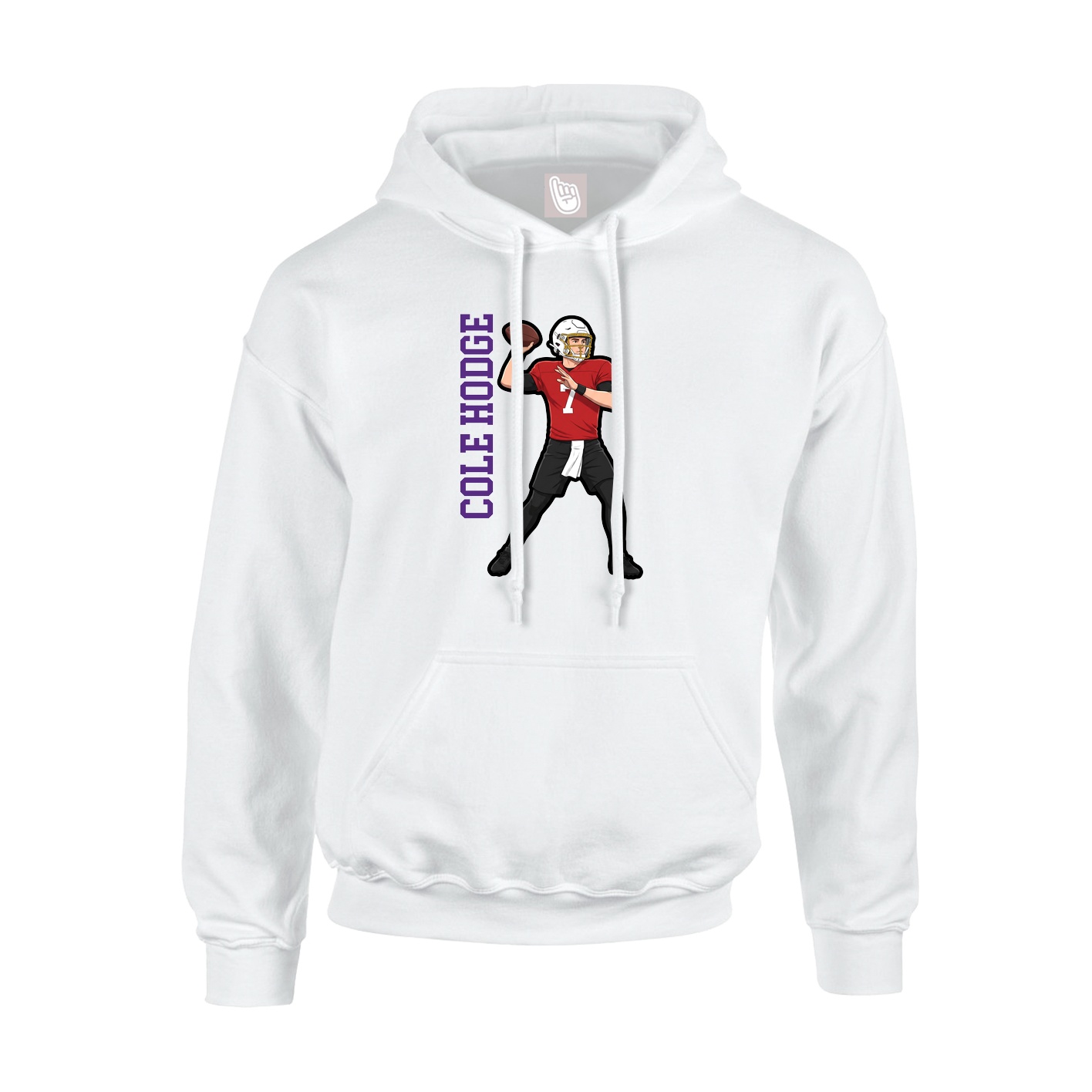 Youth Hoodie — Name Vertical in White