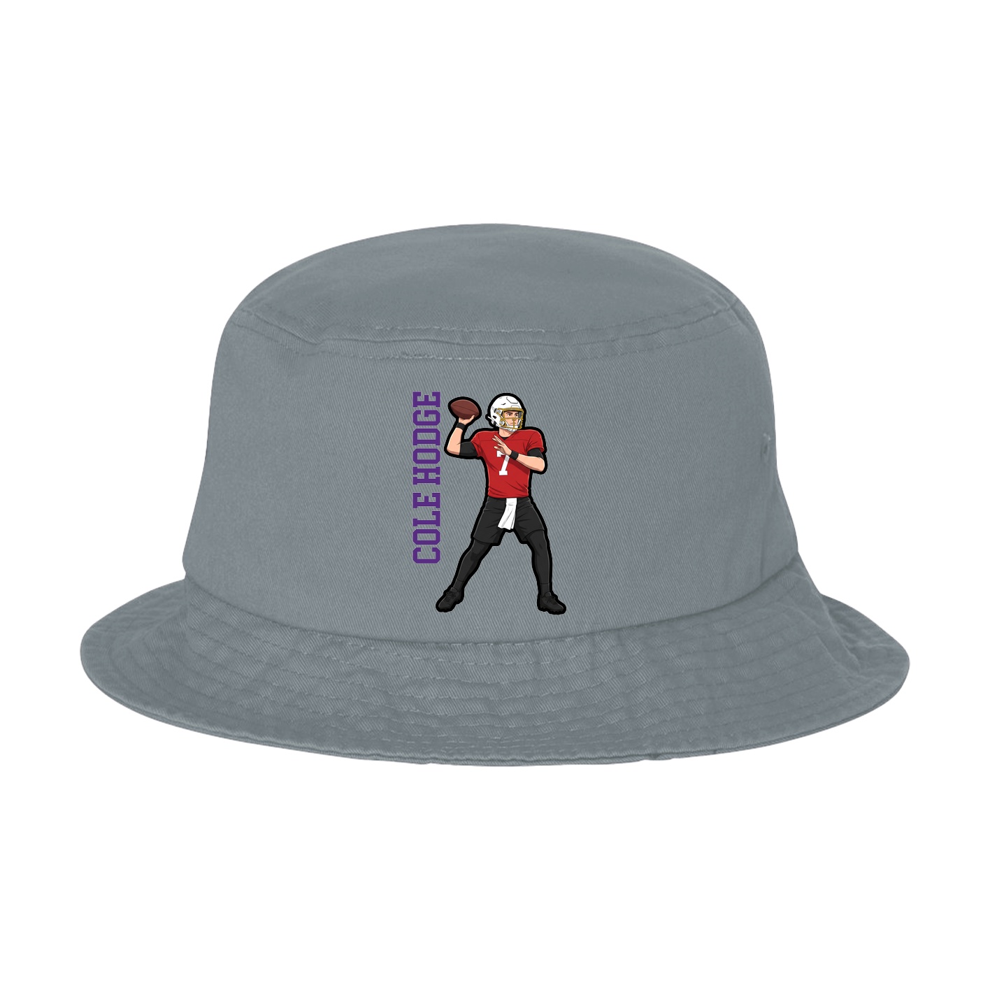 Bucket Cap — Name Vertical in Grey