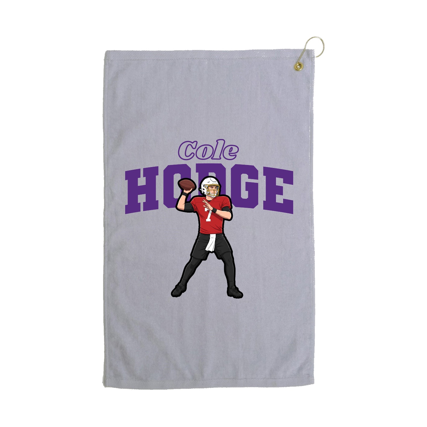 Golf Towel — Name Arch in Grey