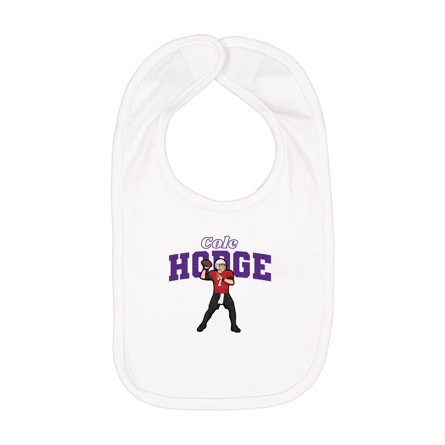 Infant Bib — Name Arch in White