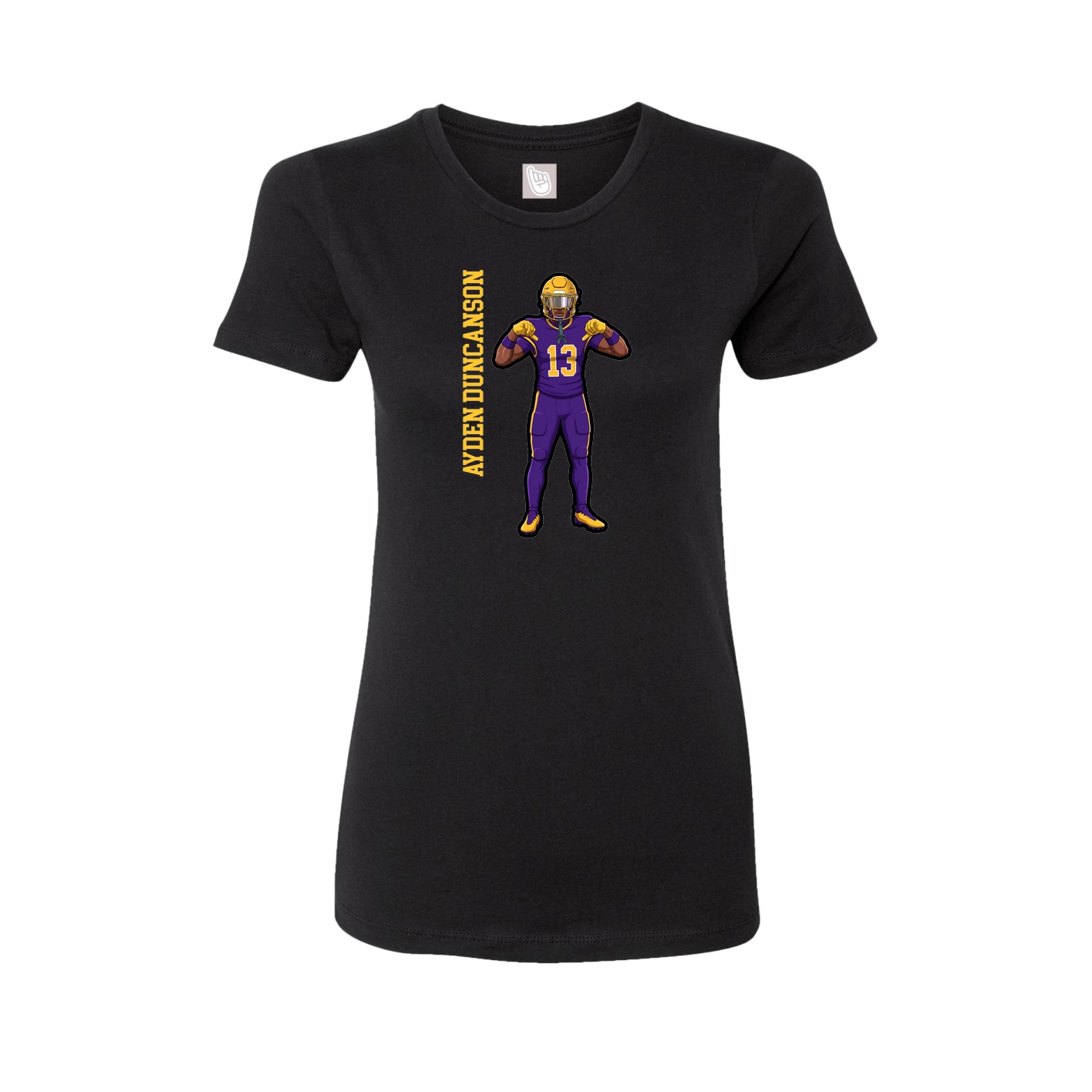 Fitted Women's Tee — Name Vertical in Black
