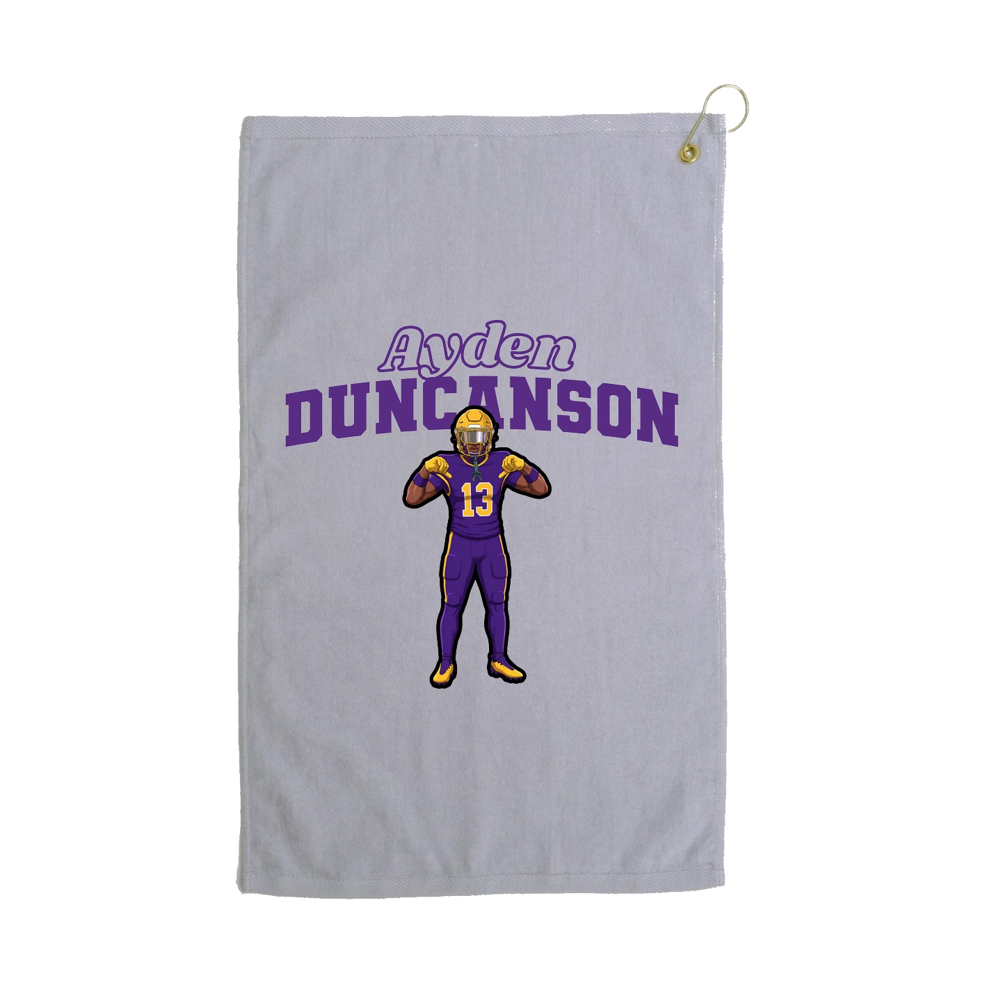 Golf Towel — Name Arch in Grey