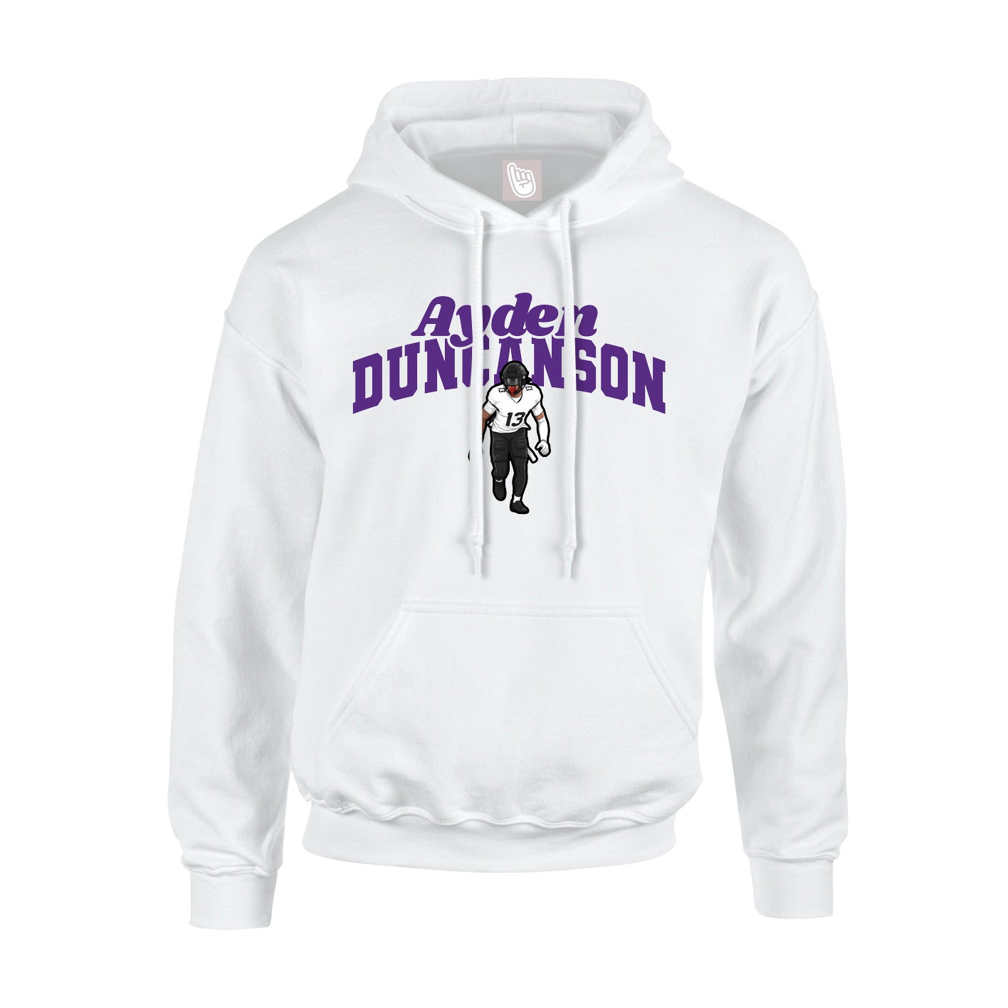 Youth Hoodie — Signature Arch in White
