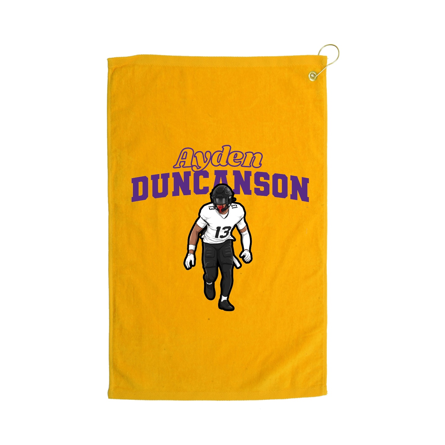 Golf Towel — Name Arch in Gold