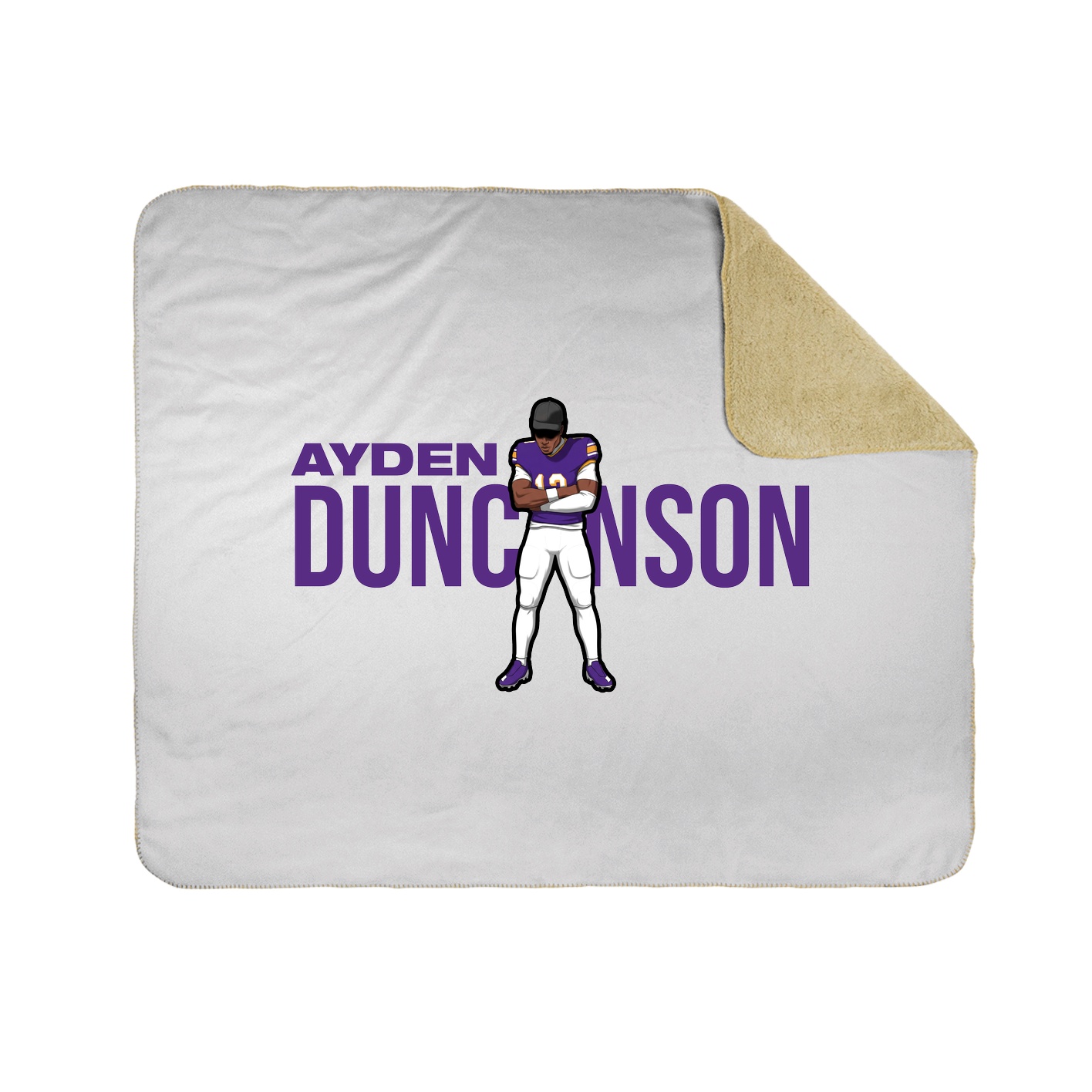Throw Blanket — Player Name in White