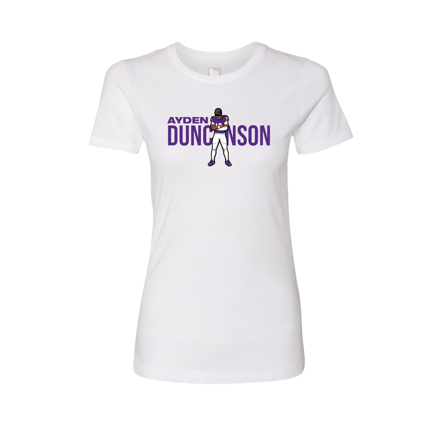 Fitted Women's Tee — Player Name in White