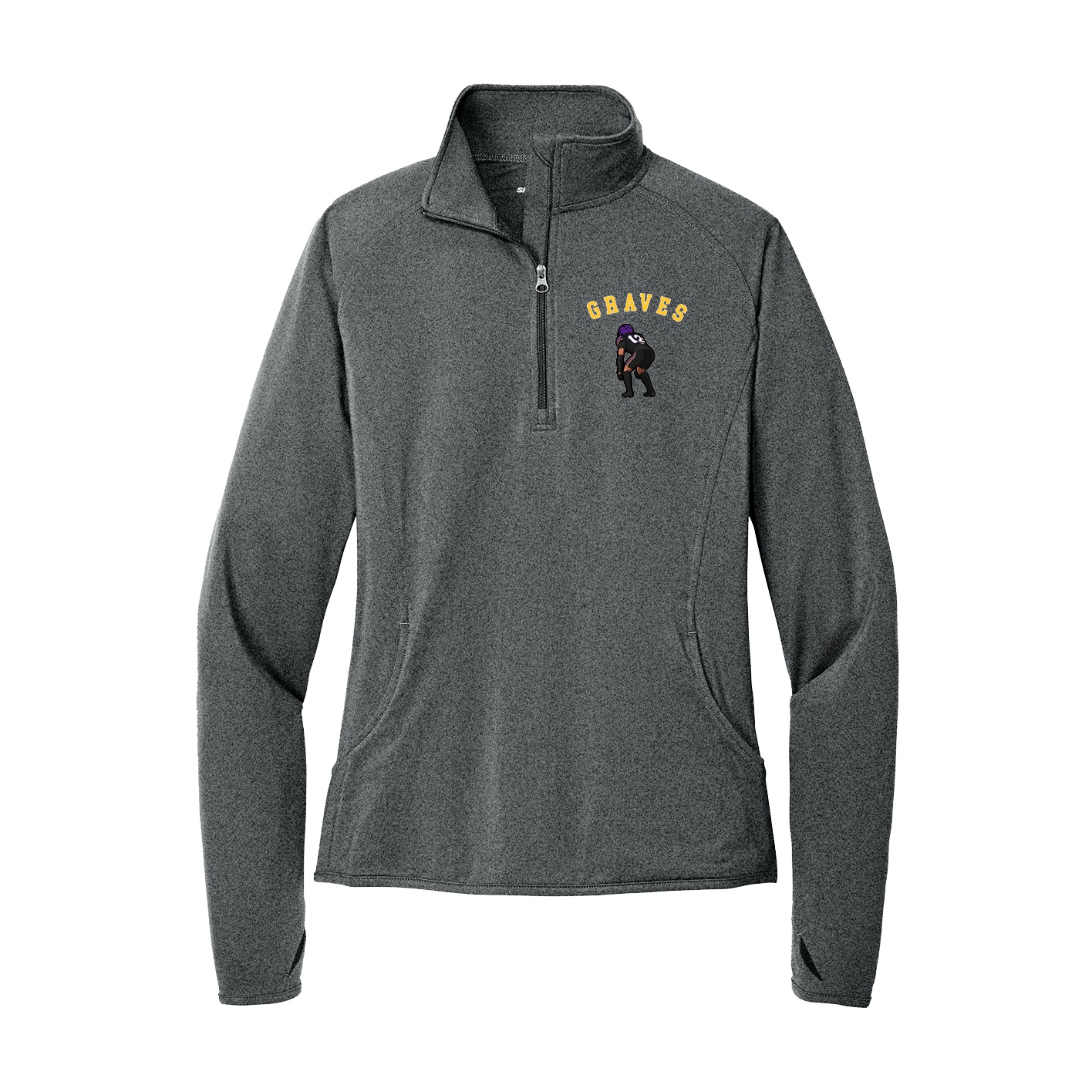 Women's Q-Zip Pullover — Shirsey Arch in Grey