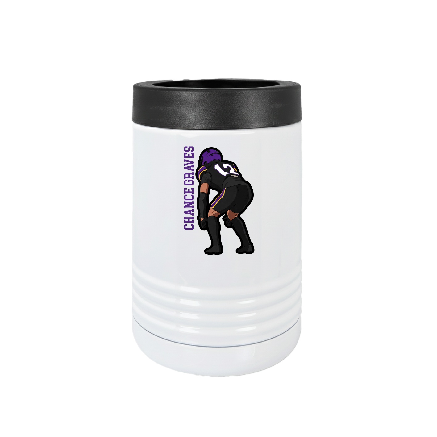 Beverage Holder — Name Vertical in White