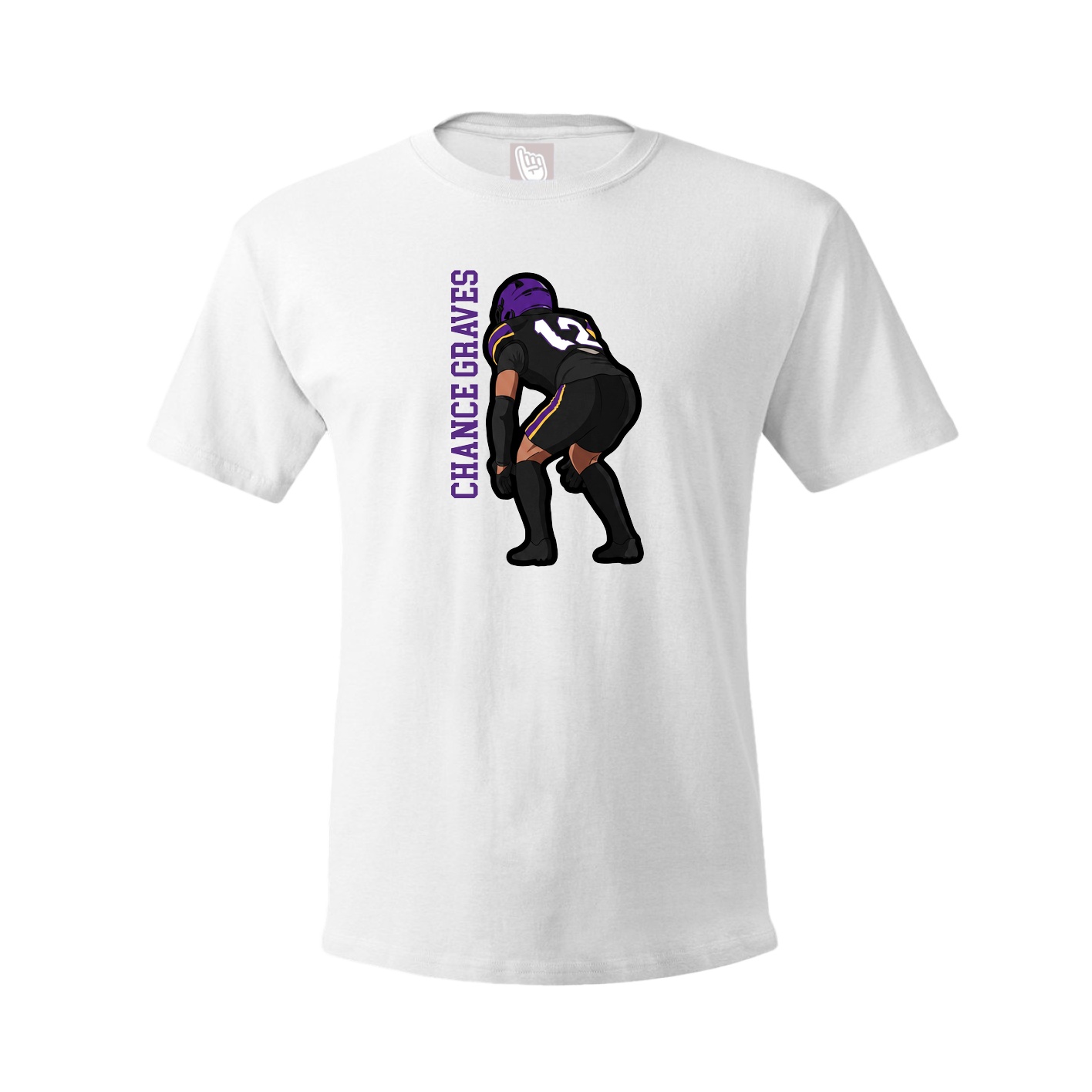Youth Tee — Name Vertical in White