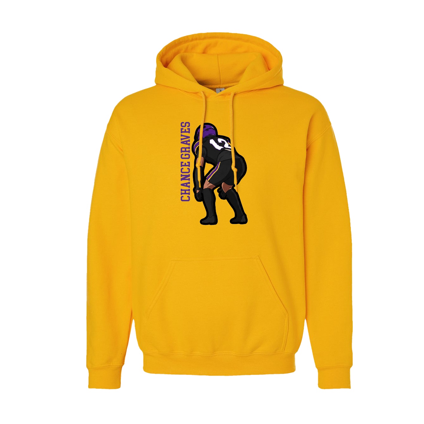 Hoodie — Name Vertical in Gold