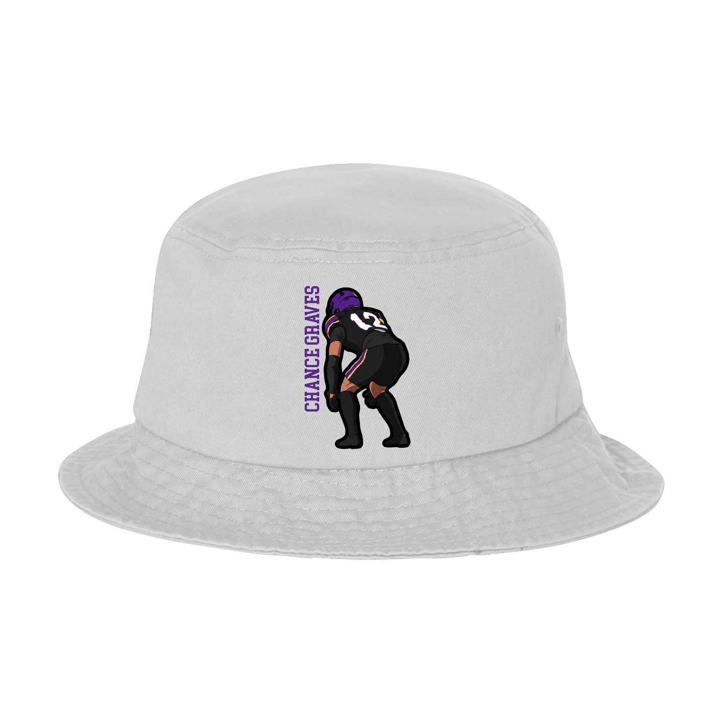 Bucket Cap — Name Vertical in White