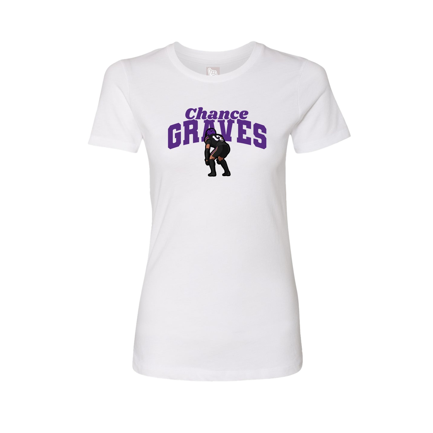 Fitted Women's Tee — Signature Arch in White