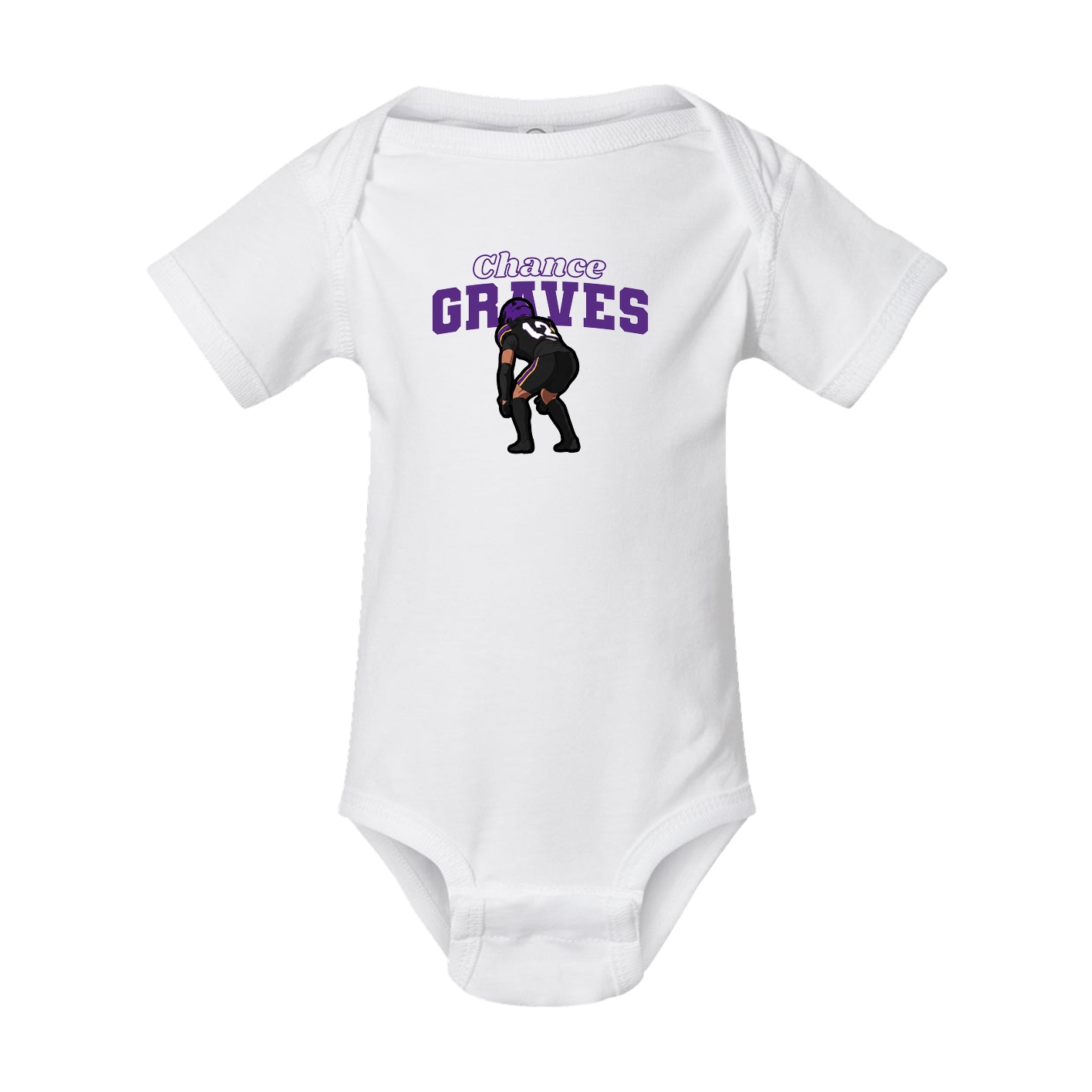 Baby Onesie — Name Arch in White