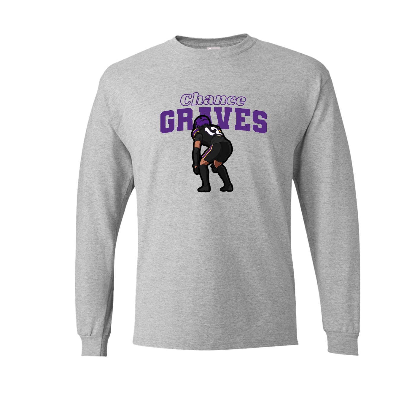 Long Sleeve Tee — Name Arch in Grey
