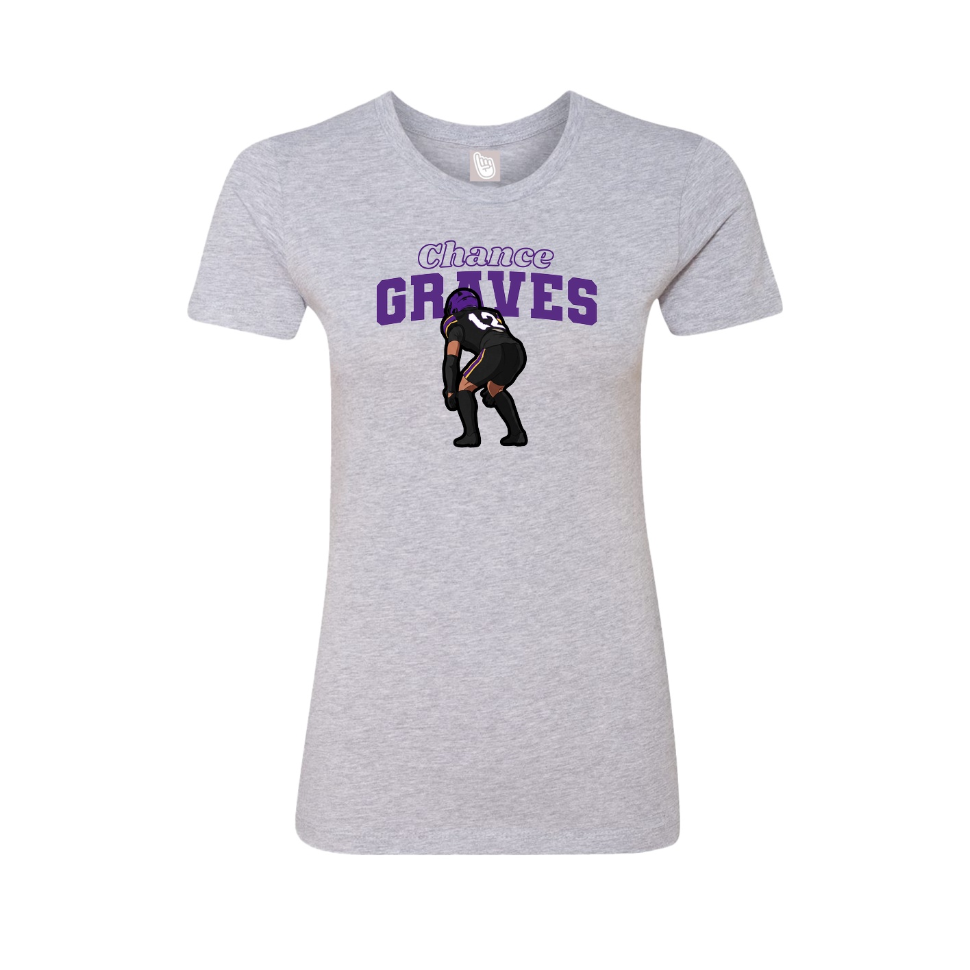 Fitted Women's Tee — Name Arch in Grey