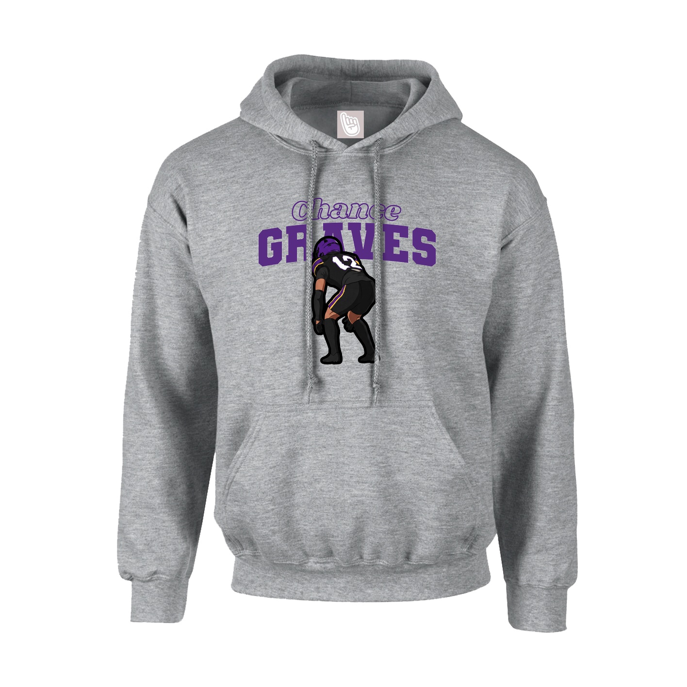 Youth Hoodie — Name Arch in Grey
