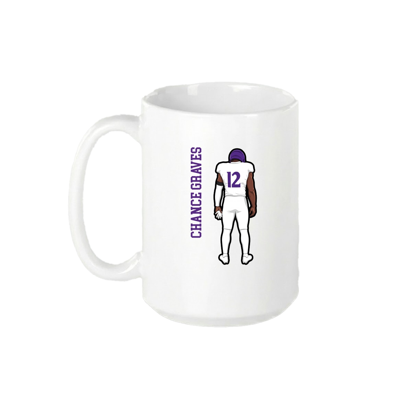 15oz Coffee Mug — Name Vertical in White