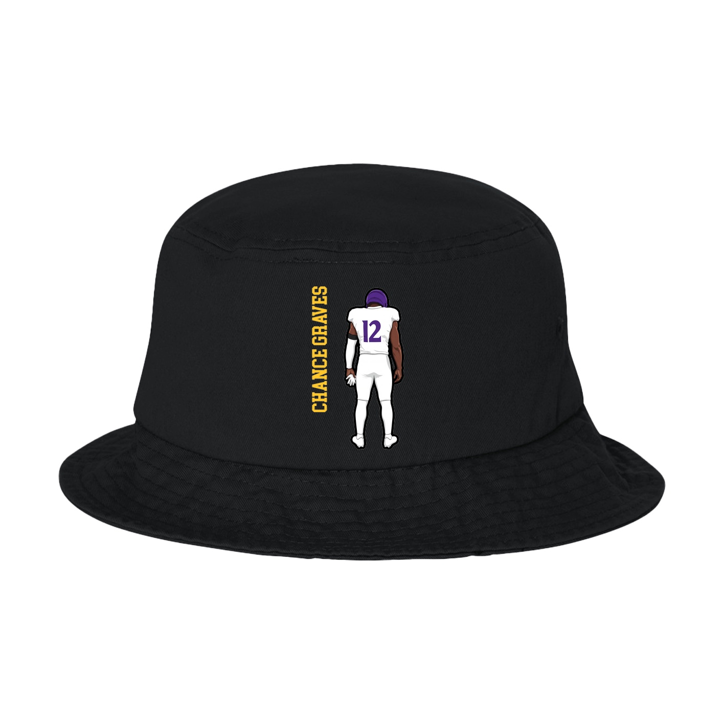 Bucket Cap — Name Vertical in Black