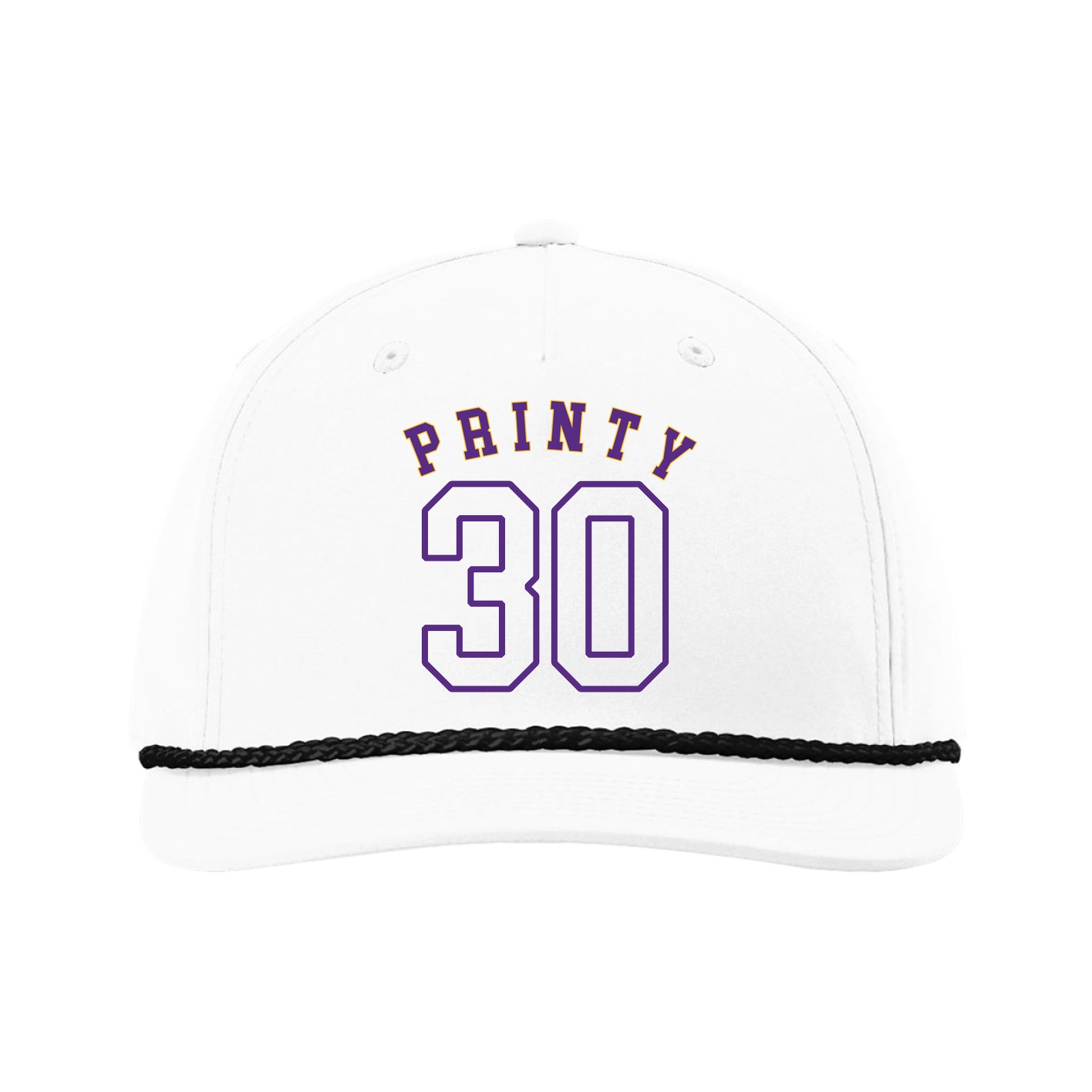 Five-Panel Classic Rope Cap — Shirsey Arch in White