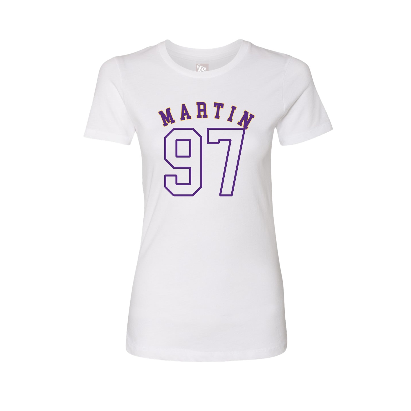 Fitted Women's Tee — Shirsey Arch in White