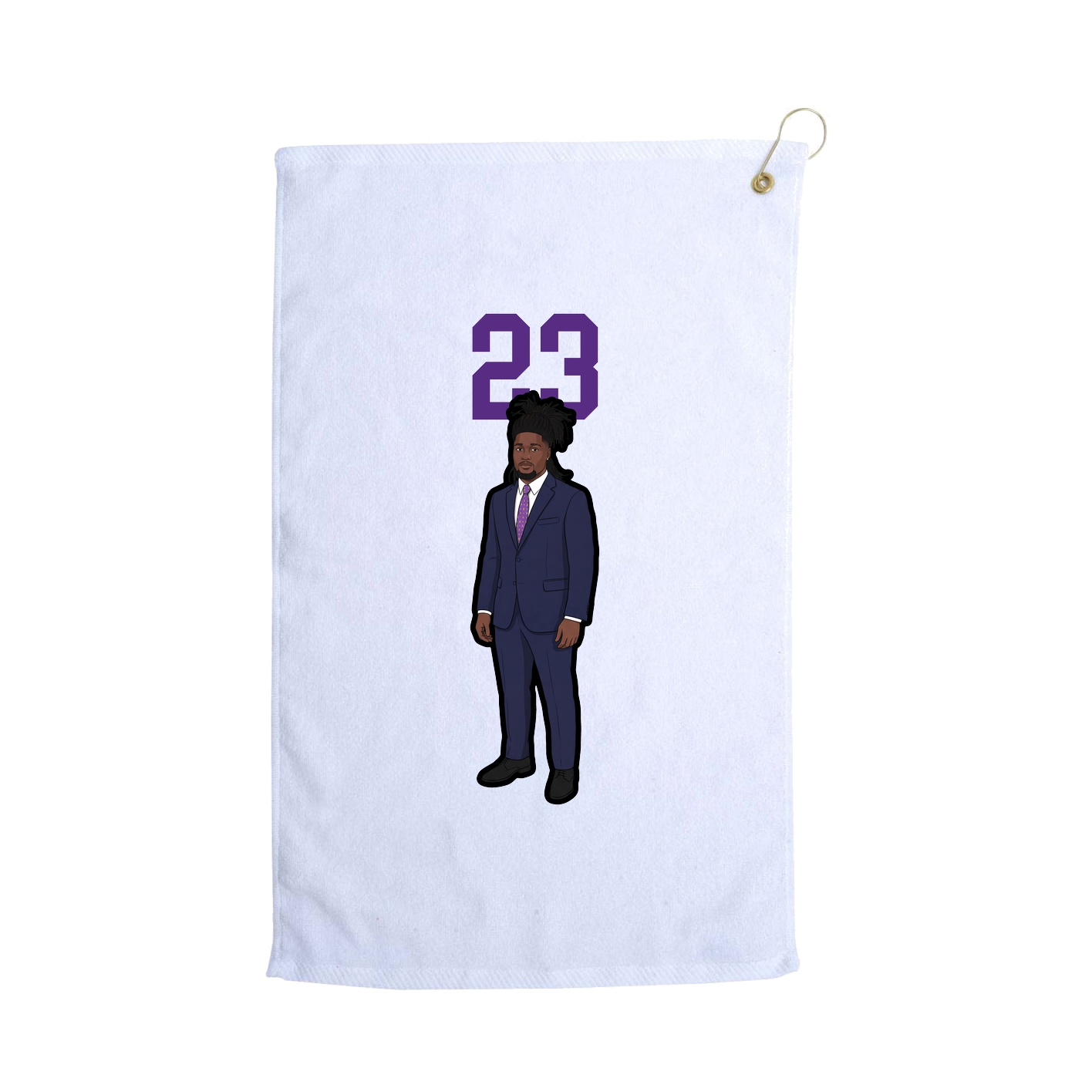 Golf Towel — Number Top in White