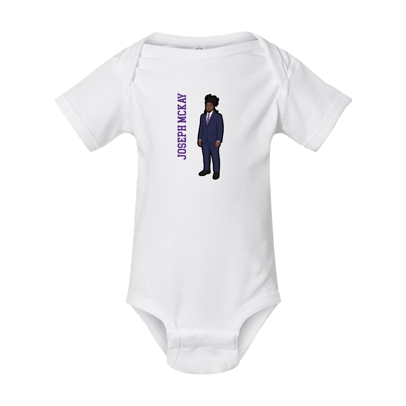 Baby Onesie — Name Vertical in White