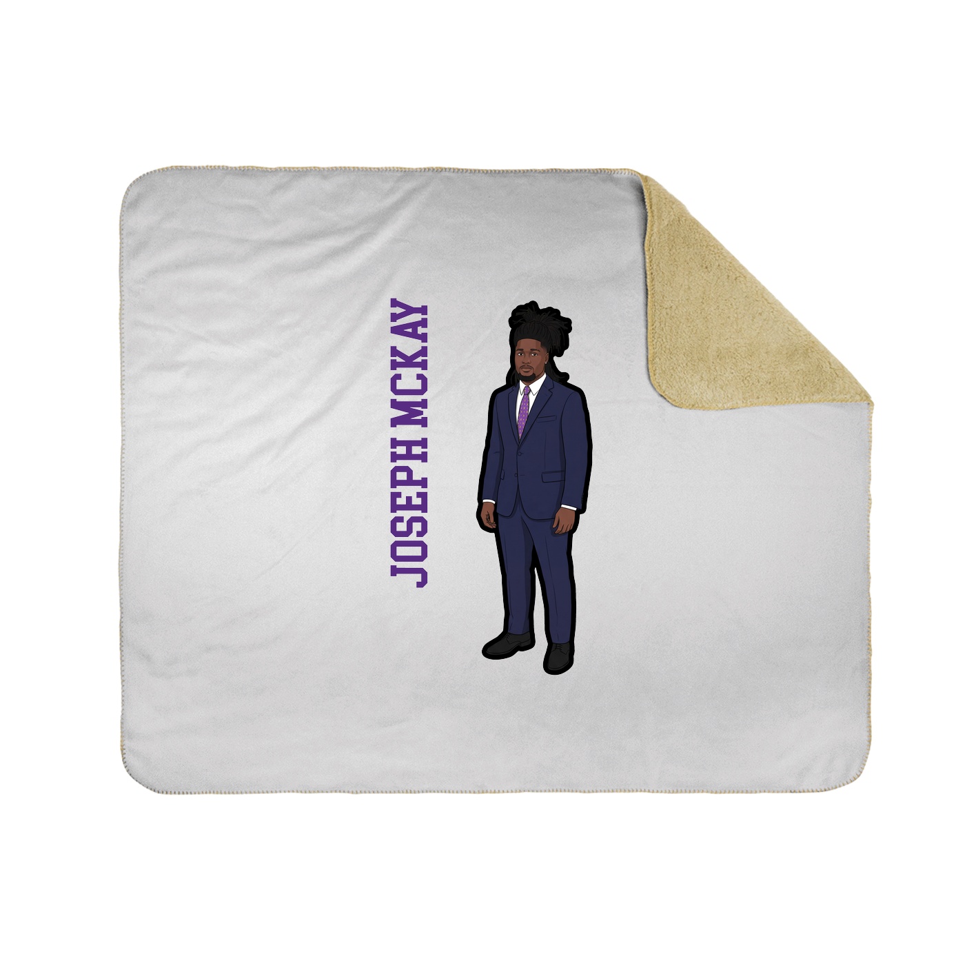 Throw Blanket — Name Vertical in White