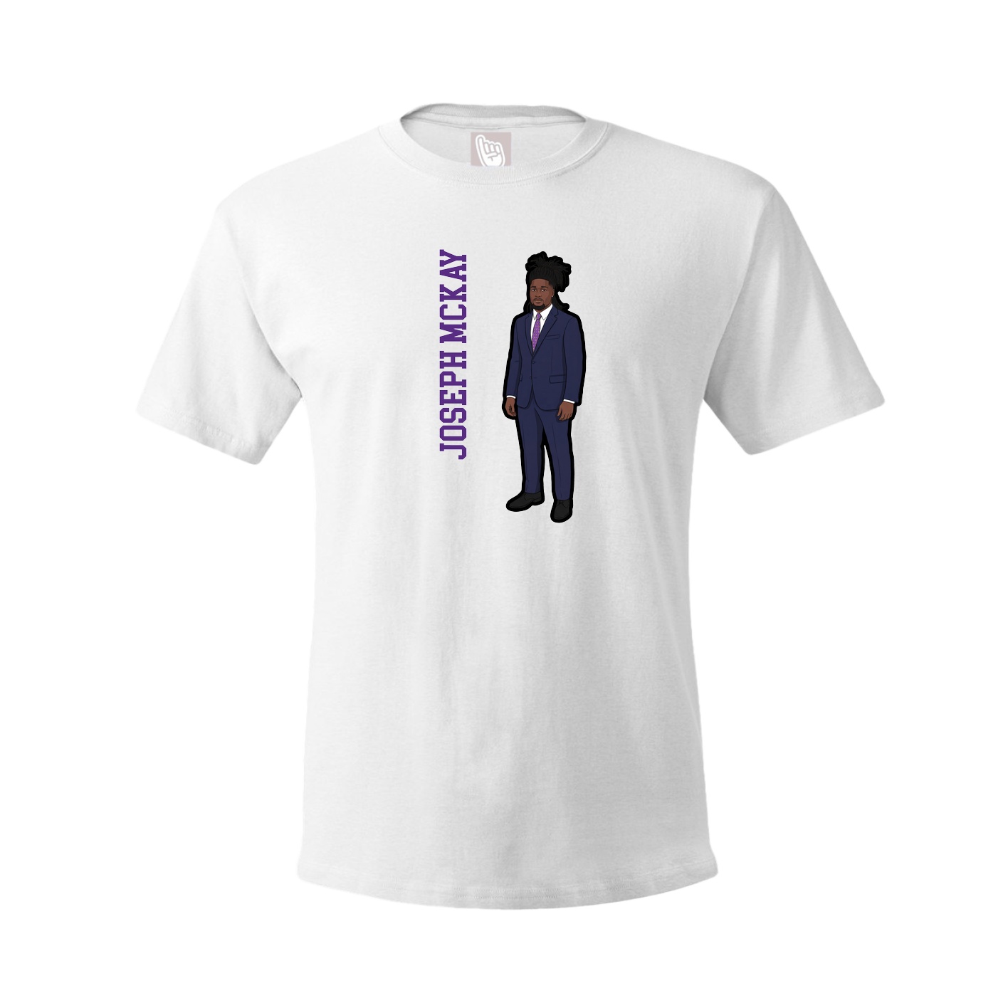 Youth Tee — Name Vertical in White