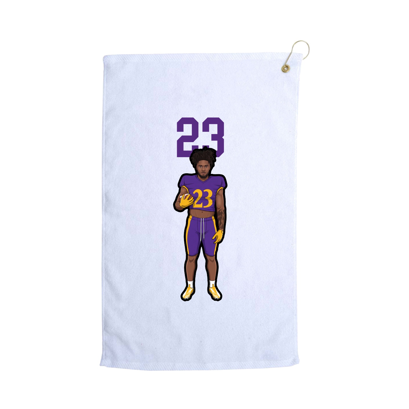Golf Towel — Number Top in White