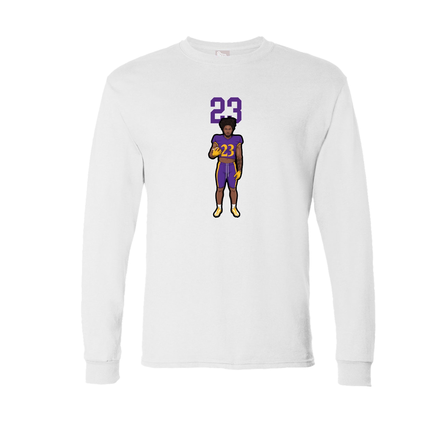 Long Sleeve Tee — Number Top in White