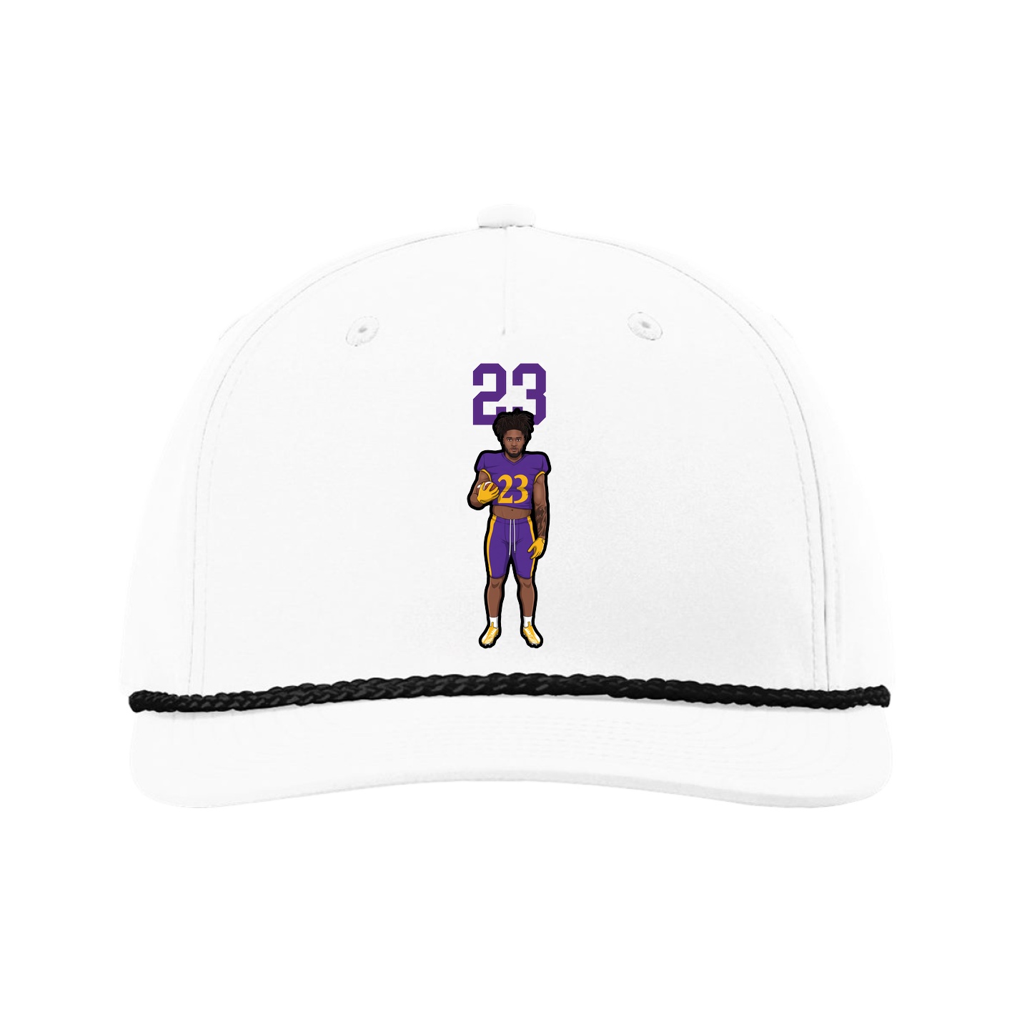 Five-Panel Classic Rope Cap — Number Top in White