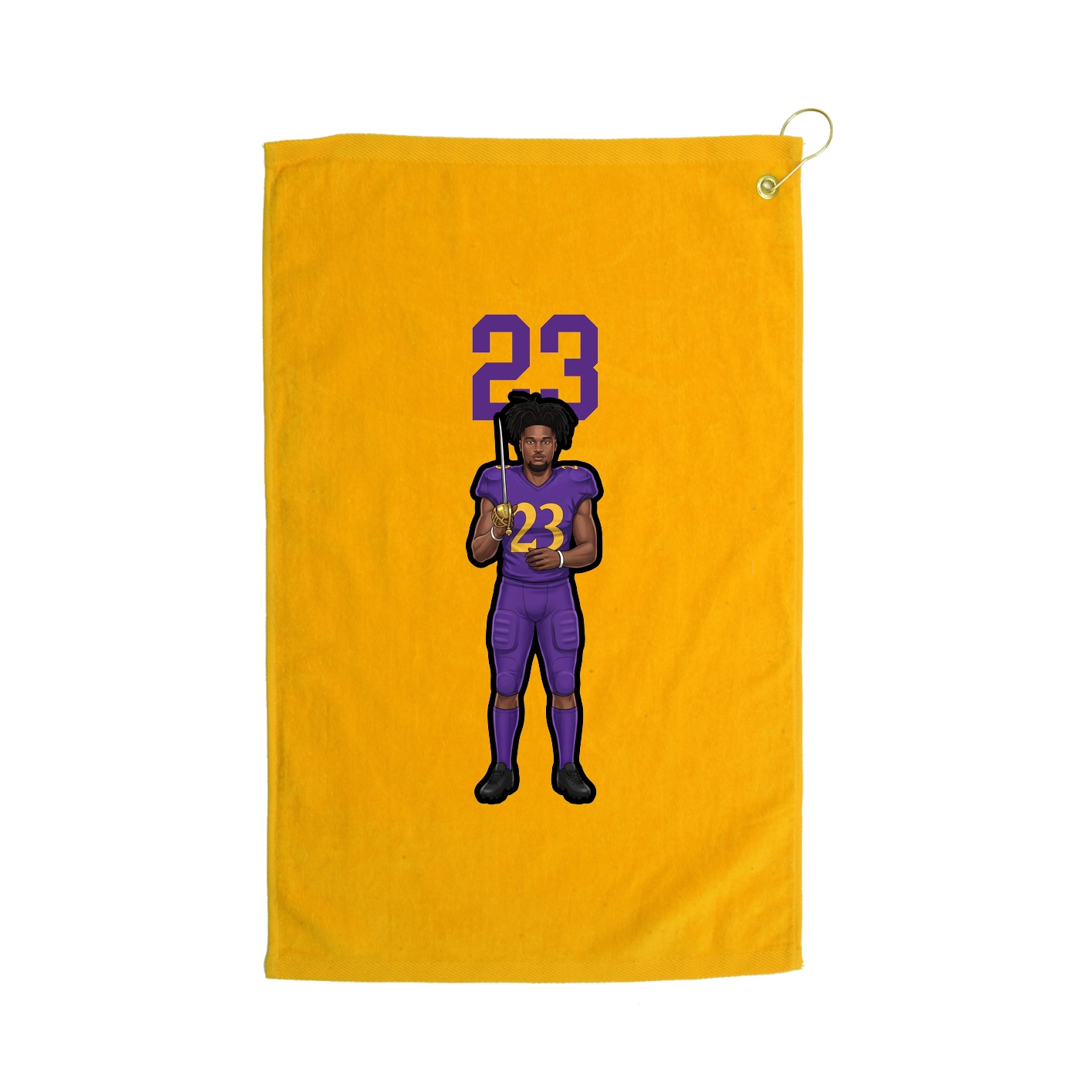 Golf Towel — Number Top in Gold
