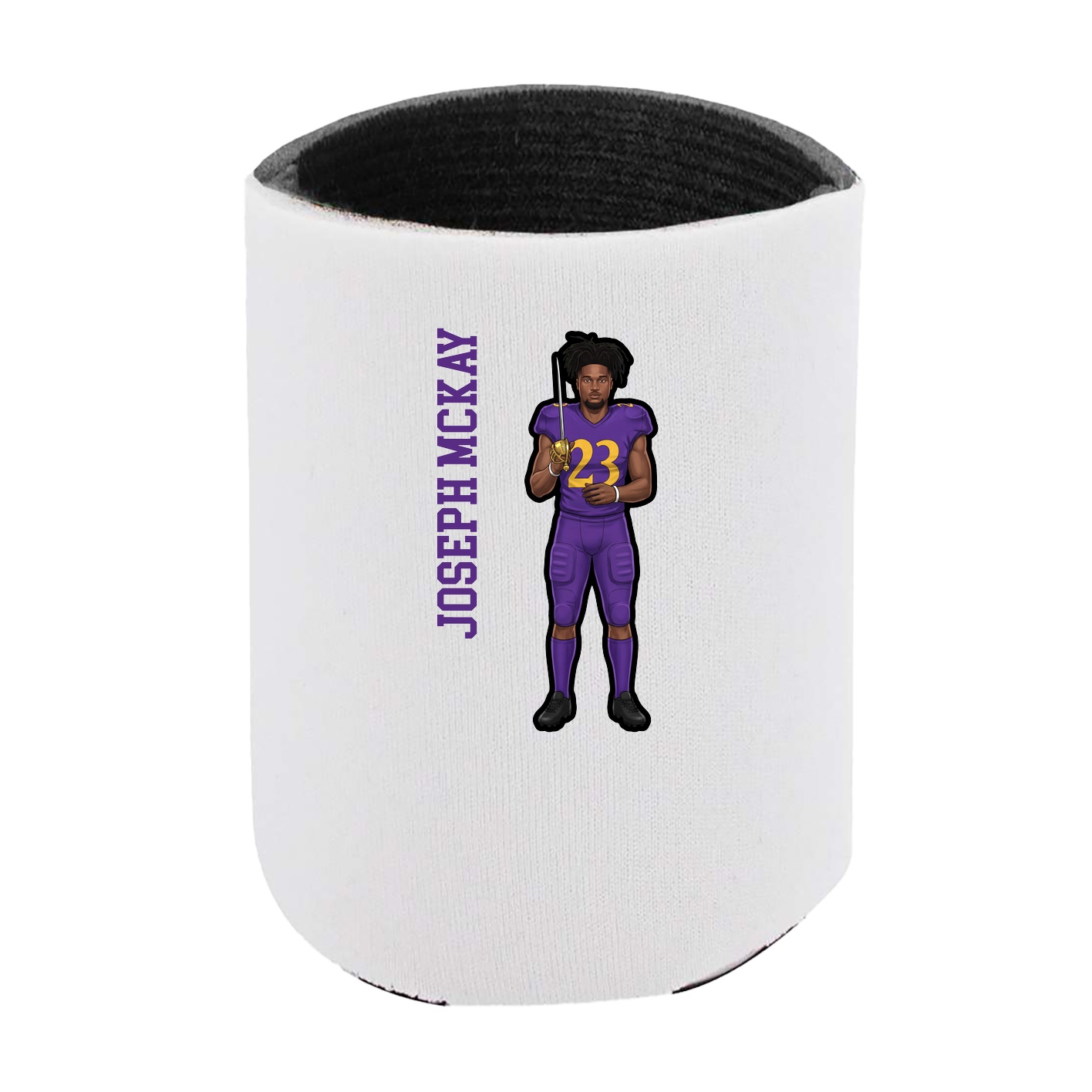 Can Holder — Name Vertical in White