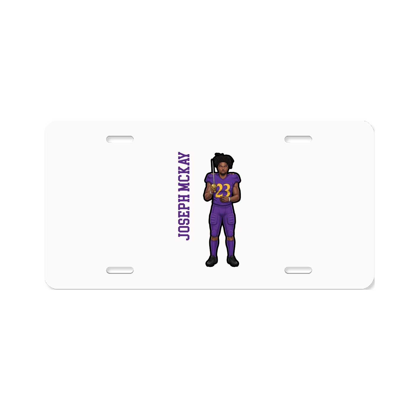 License Plate — Name Vertical in Classic