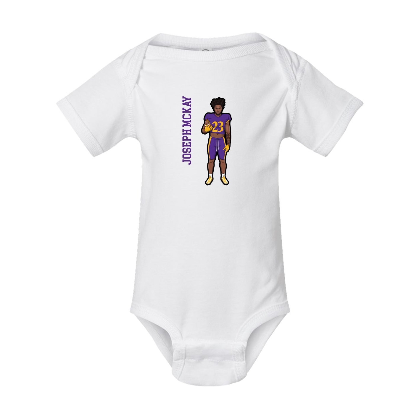 Baby Onesie — Name Vertical in White