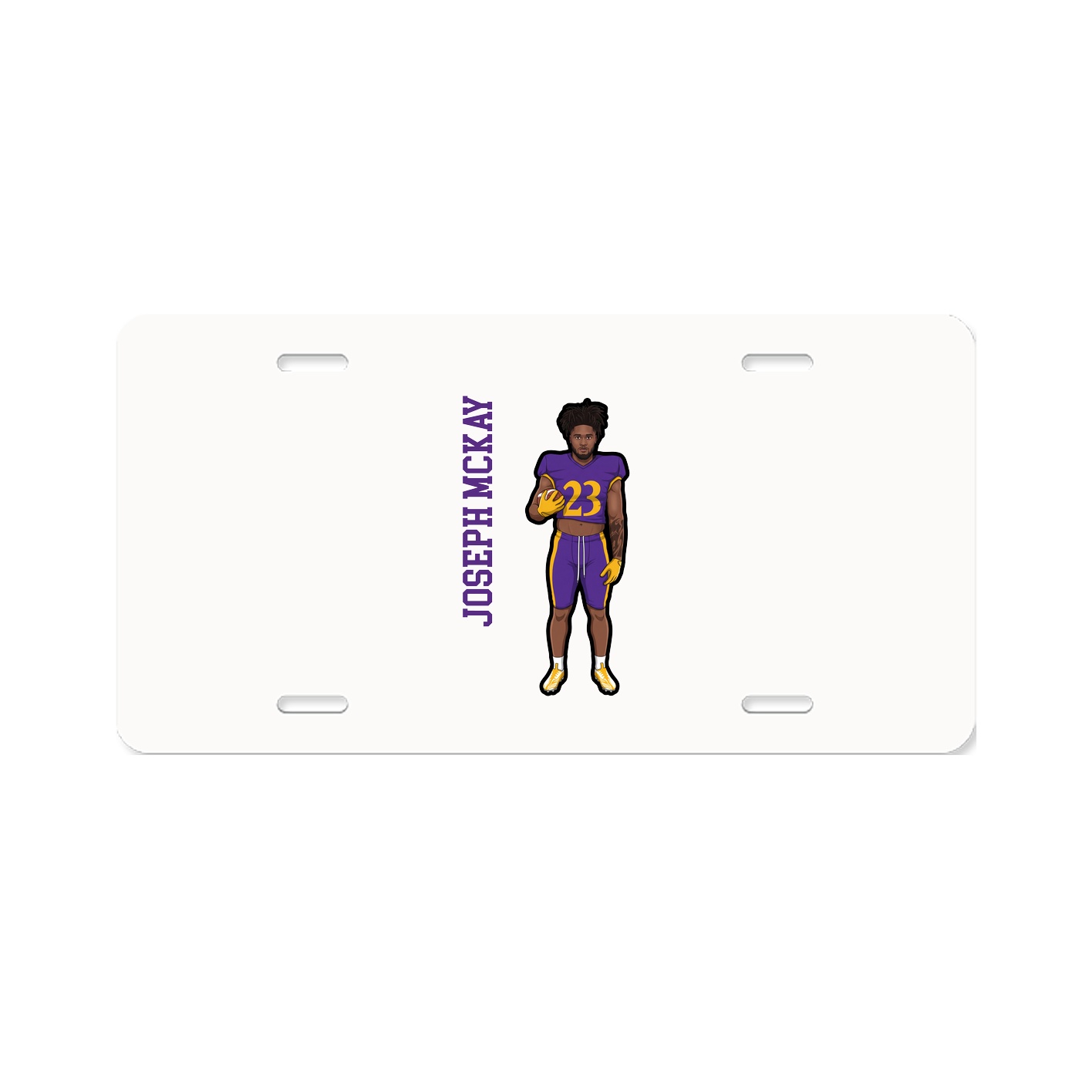 License Plate — Name Vertical in Classic