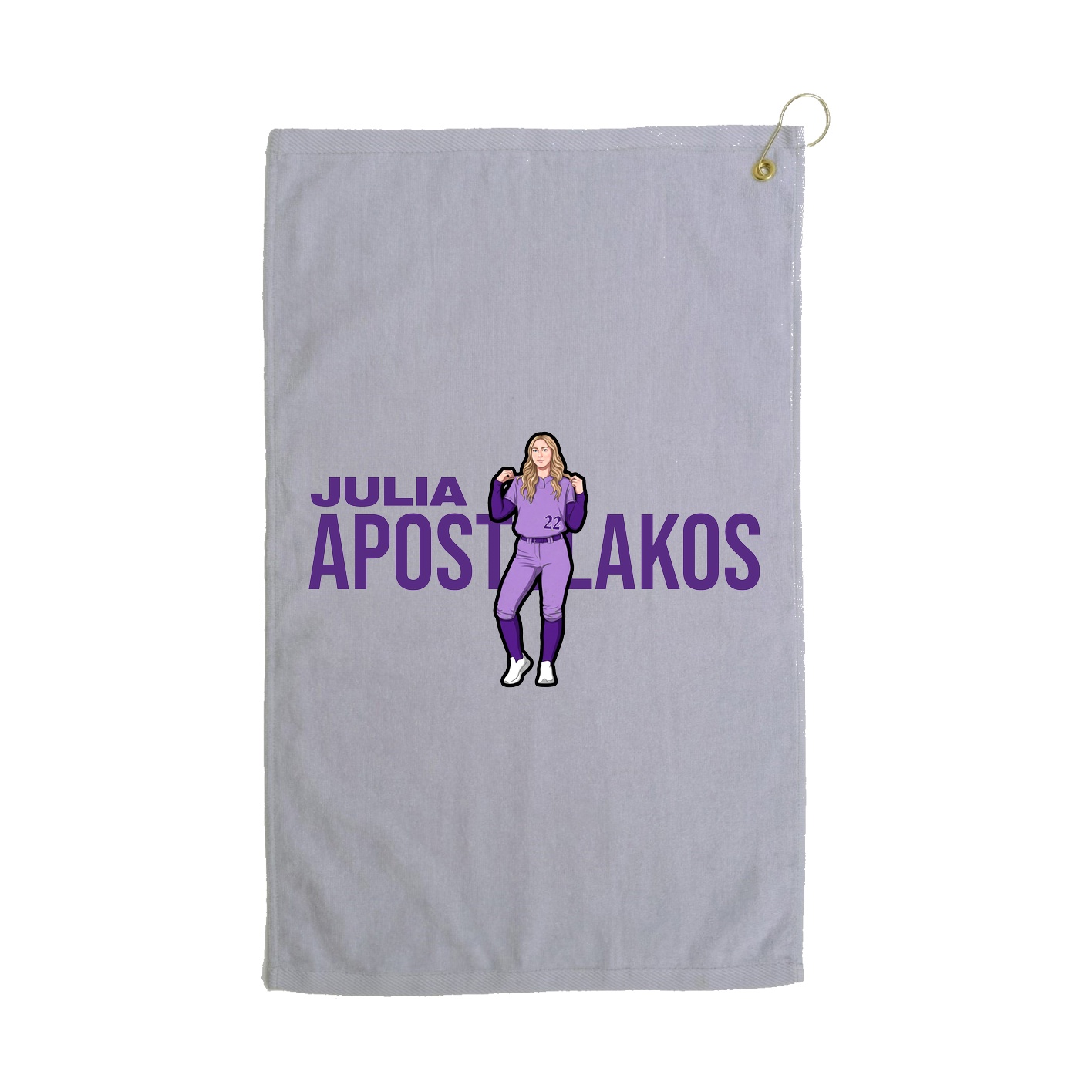 Golf Towel — Player Name in Grey