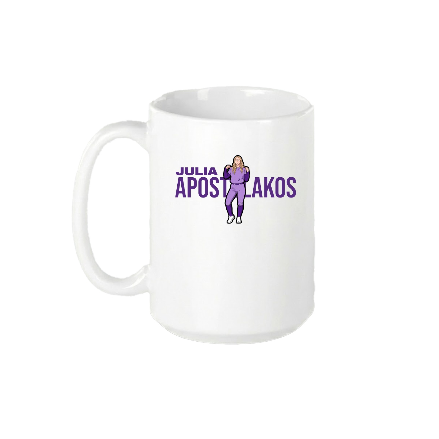 15oz Coffee Mug — Player Name in White