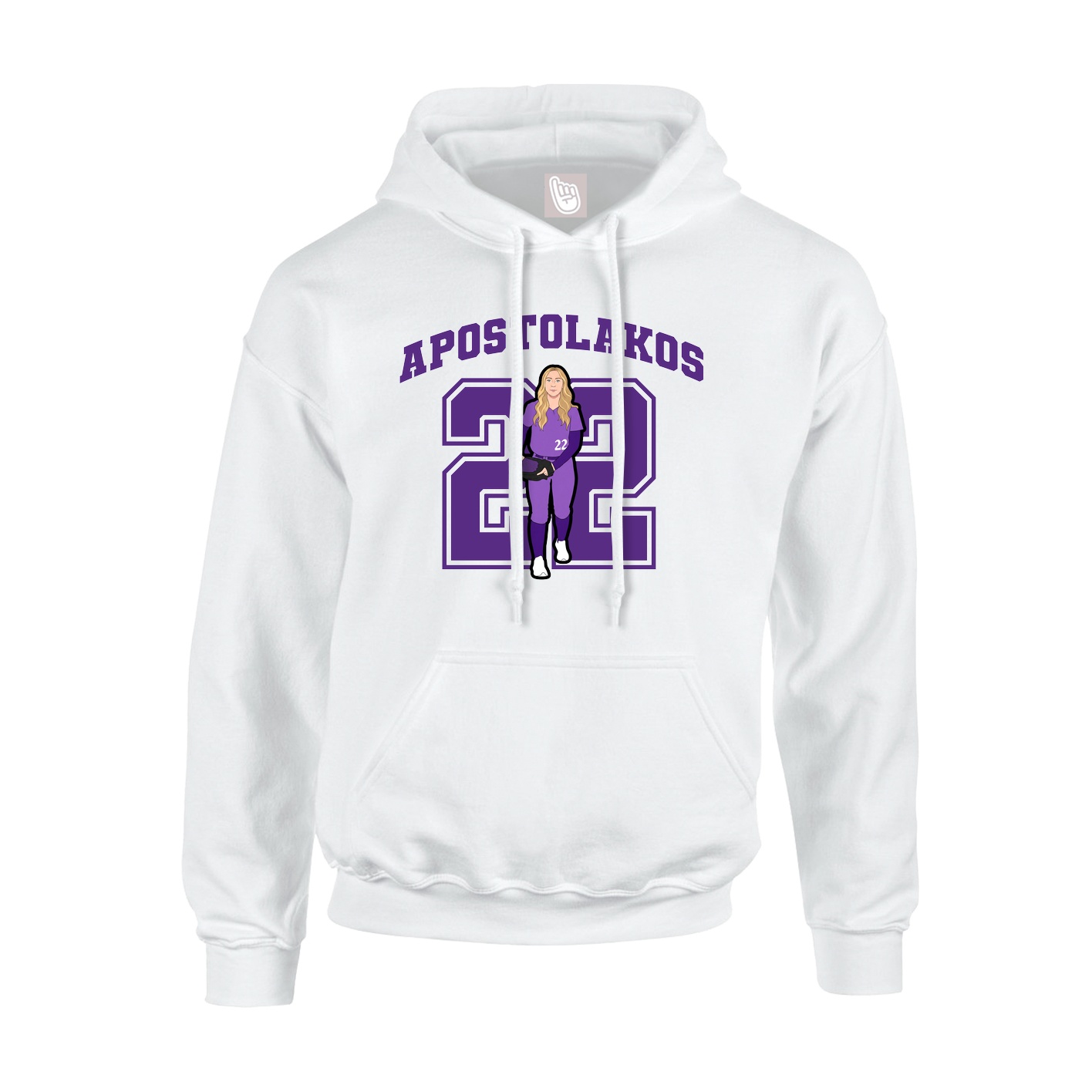 Youth Hoodie — Number in White