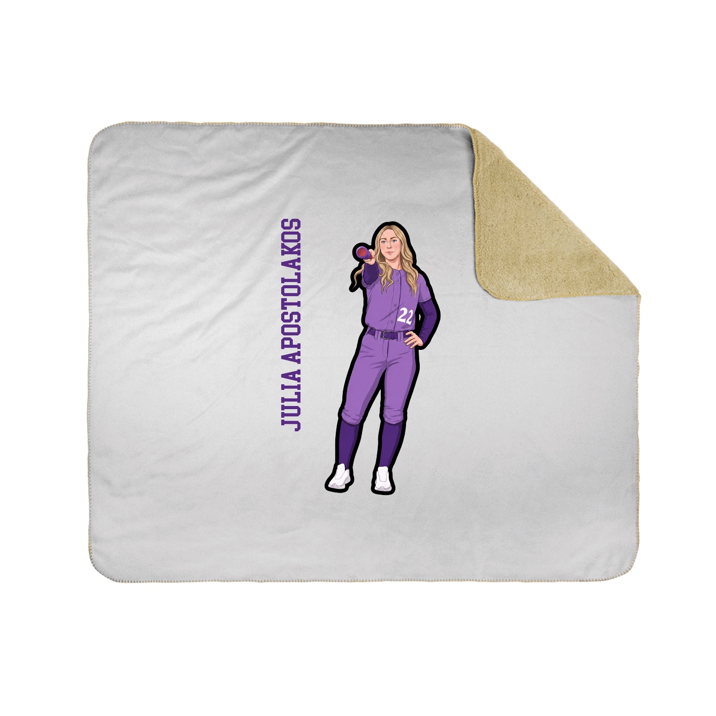 Throw Blanket — Name Vertical in White