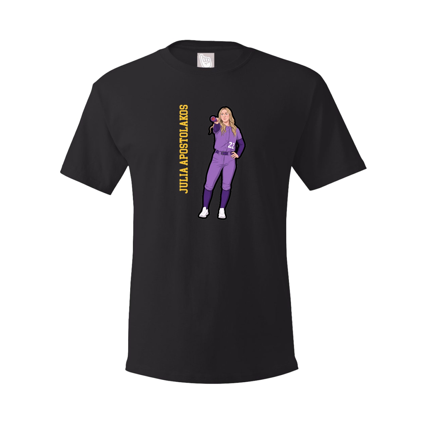 Youth Tee — Name Vertical in Black