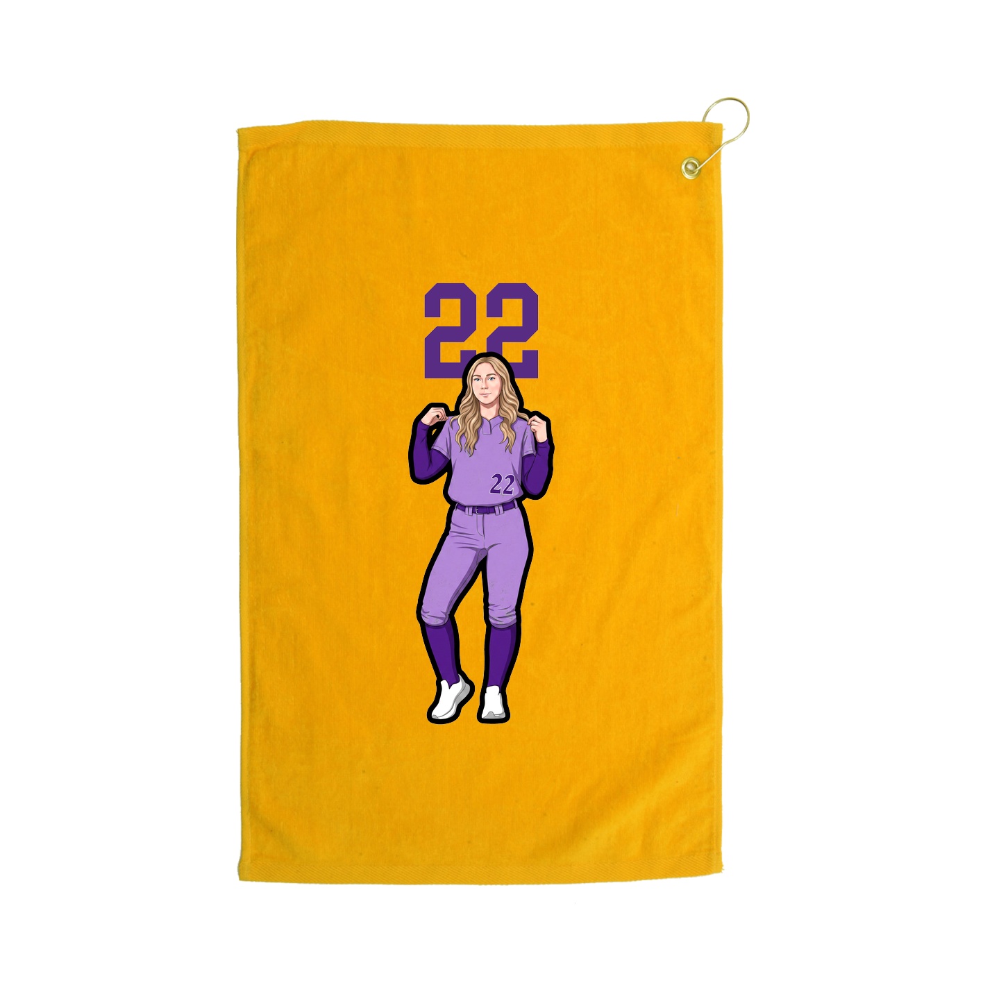 Golf Towel — Number Top in Gold