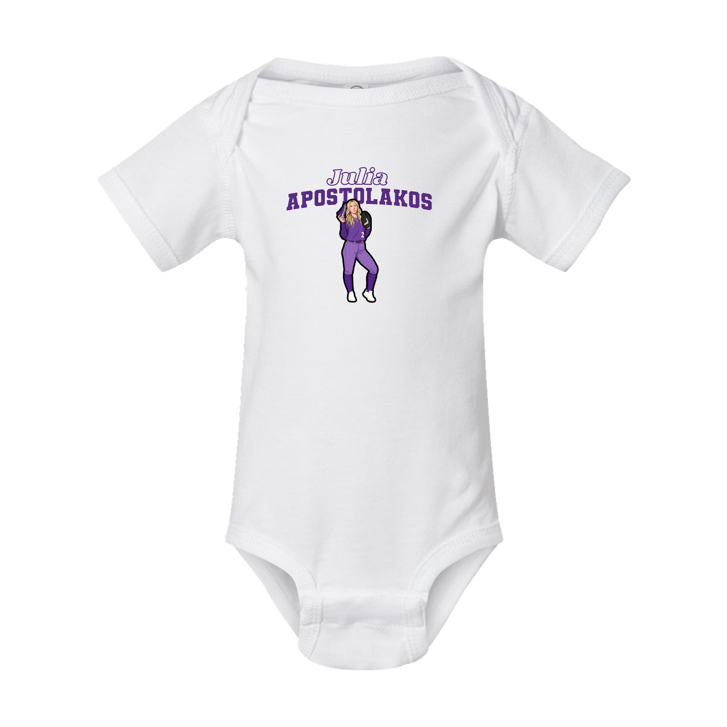Baby Onesie — Name Arch in White