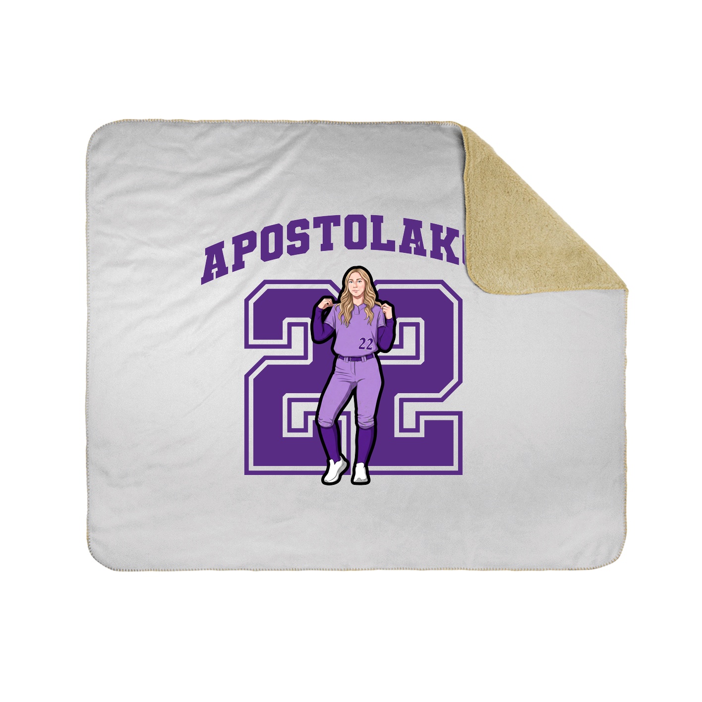Throw Blanket — Number in White