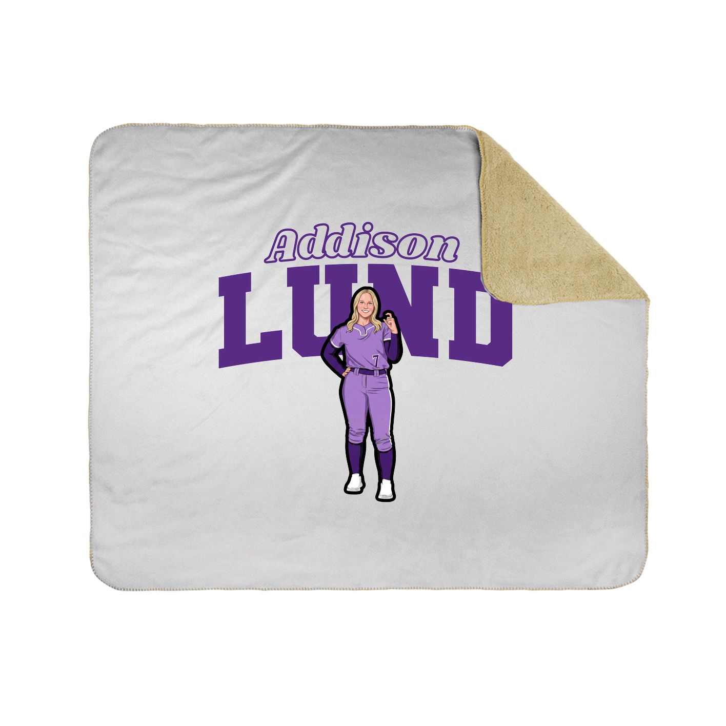 Throw Blanket — Name Arch in White