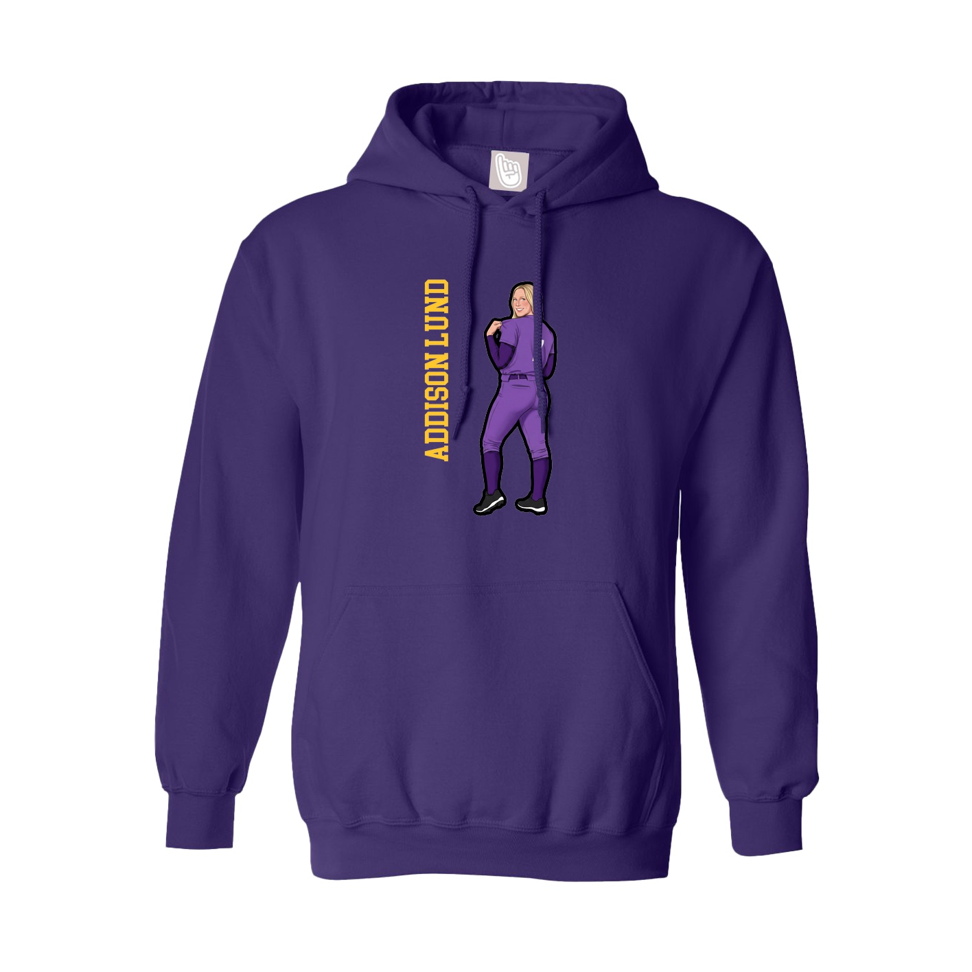Youth Hoodie — Name Vertical in Purple