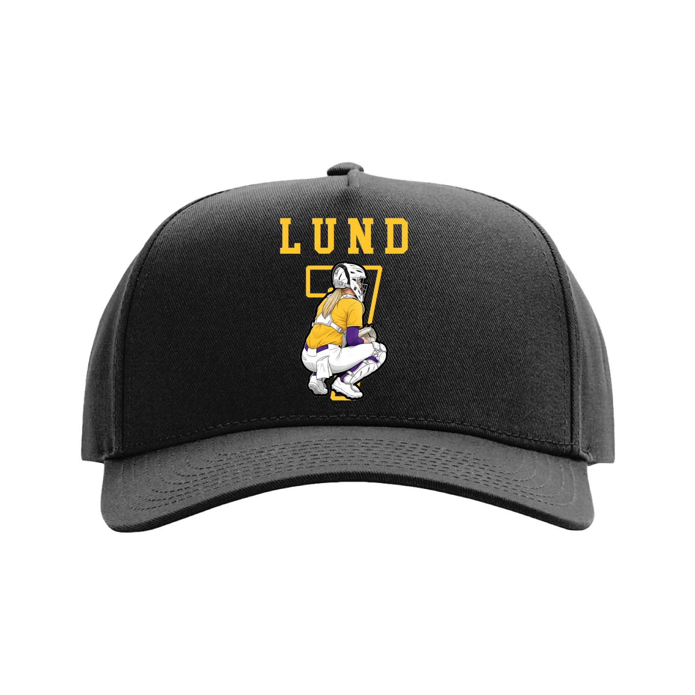 Full Fabric Five-Panel Champ Cap — Shirsey in Black