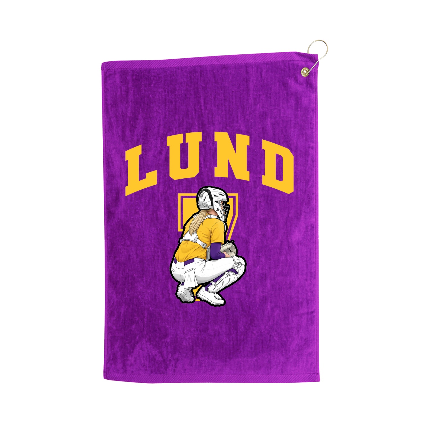 Golf Towel — Number in Purple
