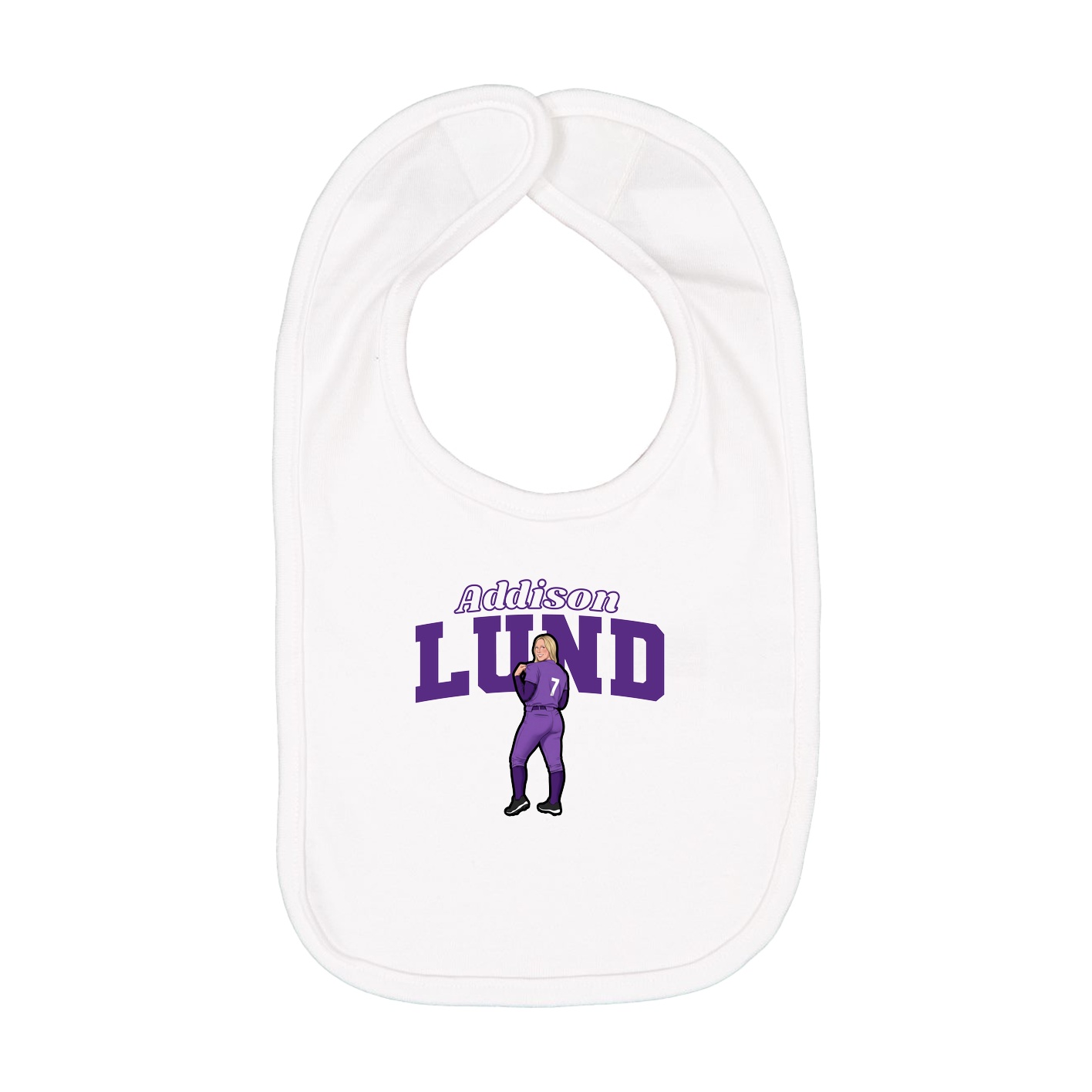 Infant Bib — Name Arch in White